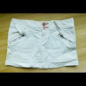 Tigerlily low-waisted white denim mini skirt